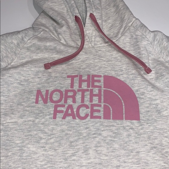 North face gray and pink hoodie sweatshirt - Picture 2 of 3